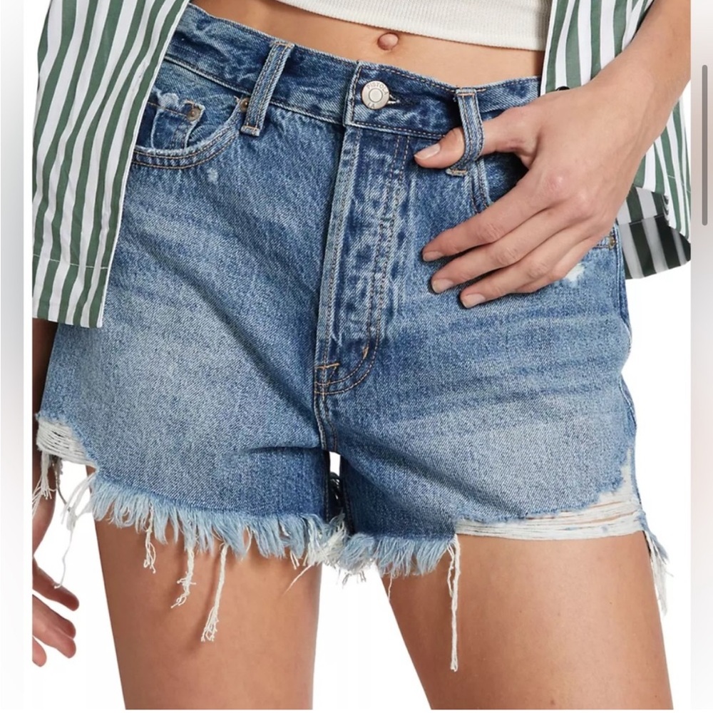 Pistola Nova High Rise Cut Off Denim Shorts